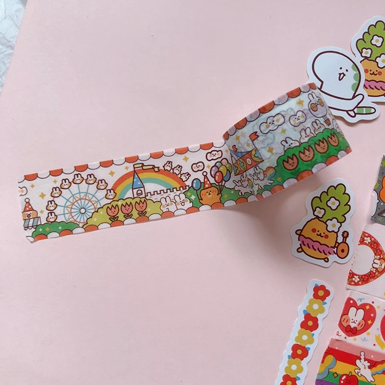 Kawaii хлеб кролик маскирующая васи лента Корейская Милая декоративная клейкая лента для дневника DIY Скрапбукинг наклейка школьные канцелярские принадлежности