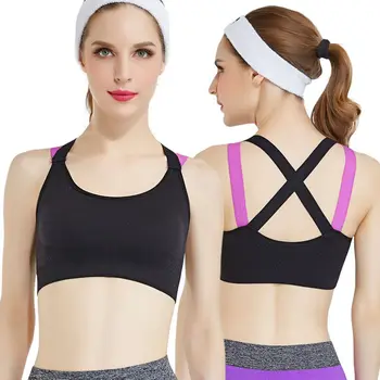 

Sports Brassiere Beauty Back Cross Quick-Dry Vest-Style Rimless Underwear Fitness Running Shock-Proof Women Lingerie