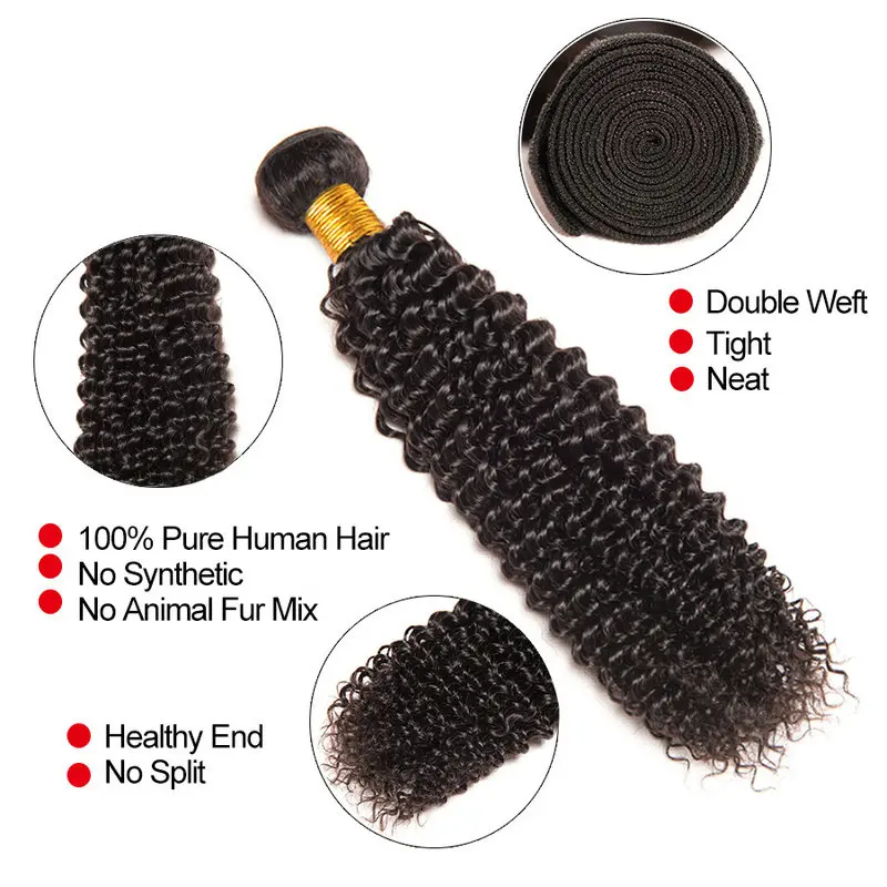 Extensões do Cabelo Natural para as Mulheres Kinky Encaracolado Humano Brasileiro Cabelo 8a Grau Curly Pacotes 1 - 3 4 Negócio 4 cabelo natural para as mulheres 8a grau