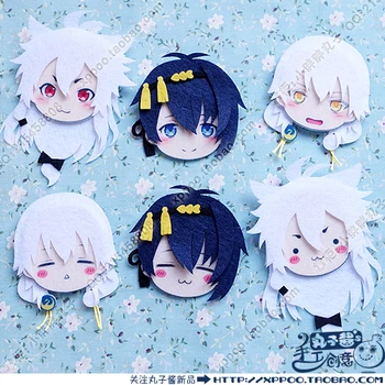 

Cute Anime Touken Ranbu Online Mikazuki Munechika kogitsunemaru Cosplay Badge Nonwoven fabric Button Brooch Pin Bedge Gifts