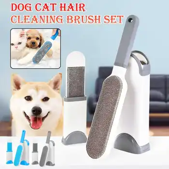 

3pcs/set Multi-functional Pet Cat Dog Hair Brush Reusable Self-Cleaning Sofa Clothes Animal Fur Remover Brush Scrub Clean Tools