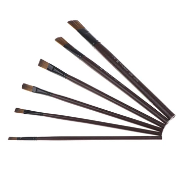 

6pcs/set Round Nylon Oil Paint Brush Artist Paint Brush Painting Brush For Watercolor,Oil,Acrylic Brush Pen Art Supplies