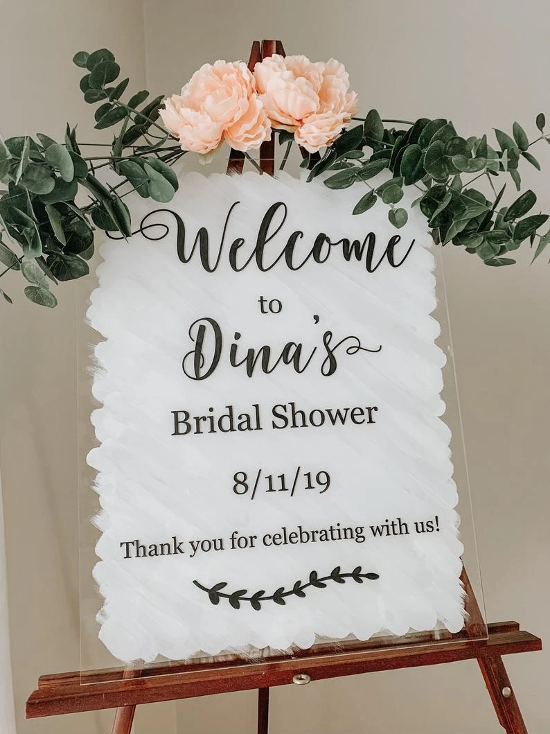 Personalized Bridal Shower Welcome Sign,Acrylic Welcome Sign Colored  Background,Welcome Board for Party Decor|Biển Chỉ Hướng Tiệc Tùng| -  AliExpress