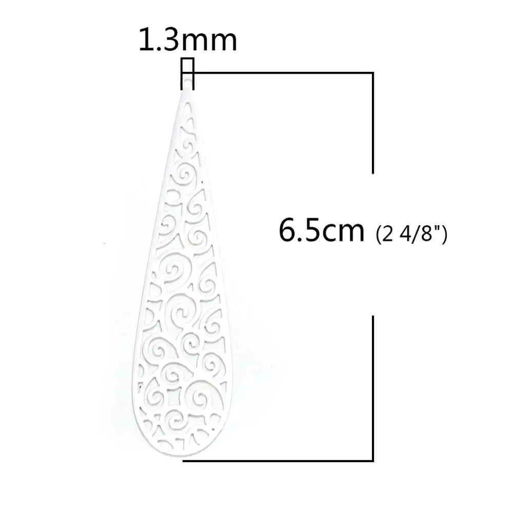 DoreenBeads модные медные Подвески Золотая капля цветок Филигранное тиснение для самодельных ювелирных изделий Аксессуары компоненты, 10 шт