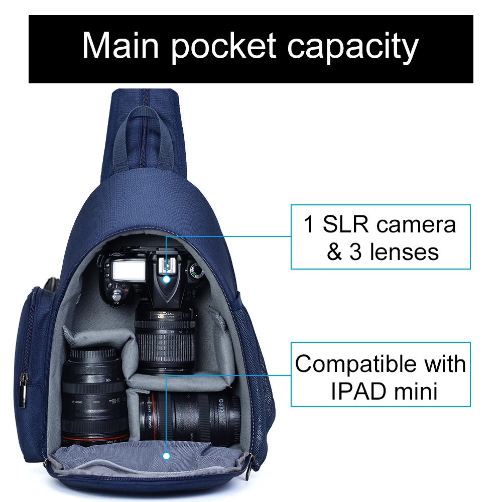 CADeN DSLR Camera Backpack for Nikon Sony Canon Photography Equipment Shockproof Water-resistant Shoulder Bag for Outdoor Travel