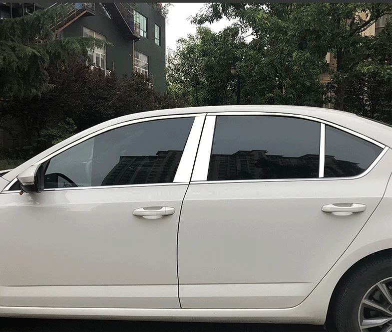 304 декоративные блестки из нержавеющей стали для Skoda Octavia-, автомобильные хромированные накладки на окна, хромированные Чехлы для стайлинга