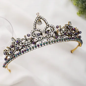 

Dramatic Sparkling Colorful Rhinestone Crystals Crown Luxury Women Tiara Bridal Headband Wedding Headdress Accessories LB