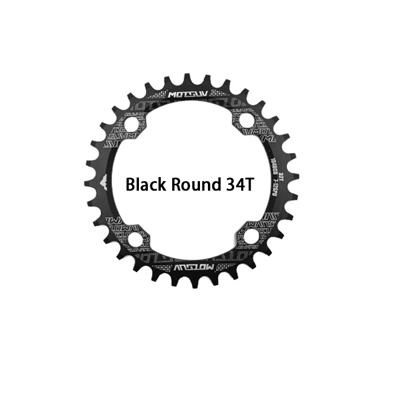Black 34T EJOYQI велосипед Кривошип 104BCD круглой формы узкий широкий 32 T/34 T/36 T/38 T MTB CTB велосипедная Звездочка велосипед - Цвет: Black 34T