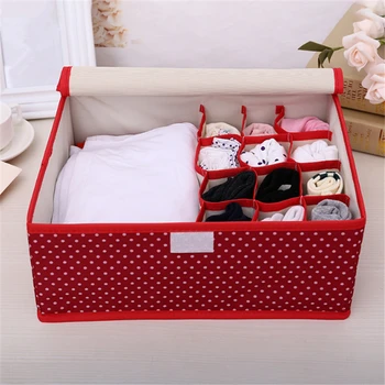 

1pcs Large Capacity 13 Grid Oxford Underwear Foldable Storage Box Home Closet Organizer For Socks Ties Lingerie Storage