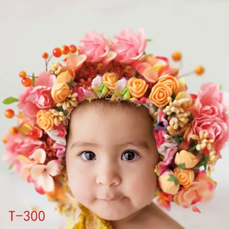 Accesorios de fotografía para bebé recién nacido, sombrero de flores hecho  a mano, sombrero de capó colorido, accesorios de fotografía de estudio -  AliExpress