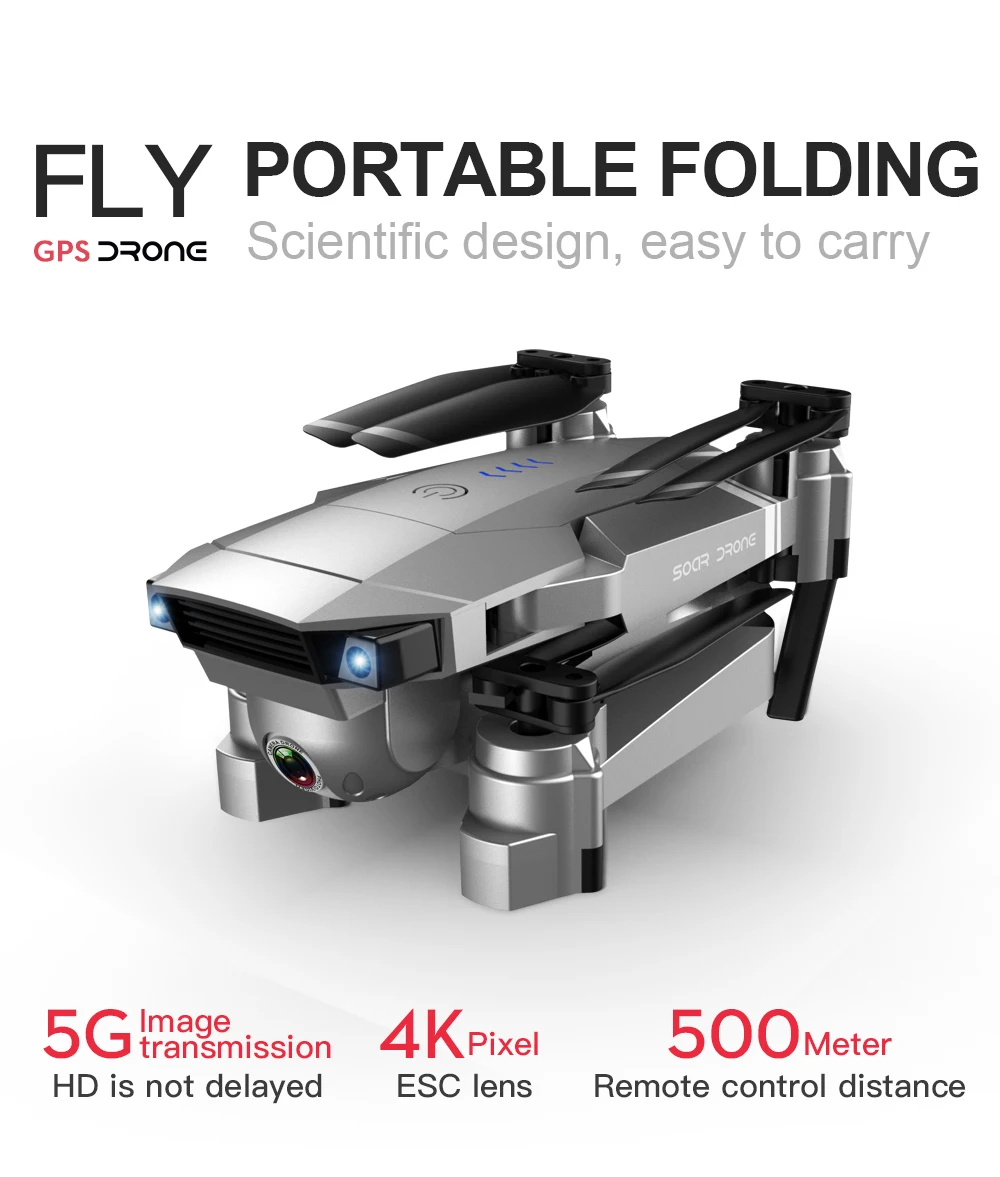 Profession GPS Drone with 4K HD Dual Camera Wide Angle Anti-shake Double GPS WIFI FPV RC Quadcopter