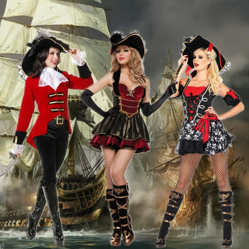 

Halloween Clothing Caribbean Pirate Clothing Cosplay Pirate QUEEN'S Outfit Makeup Ball Costume