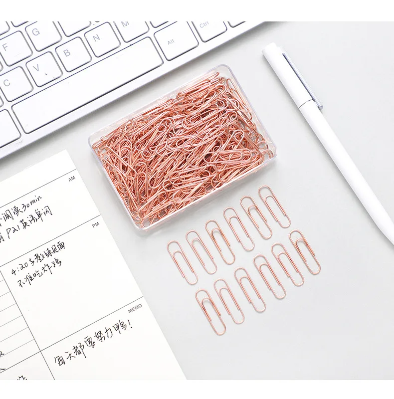 RoseGoldClipsPaperMemoHolderClipPrettyMetalBookmarkOffice