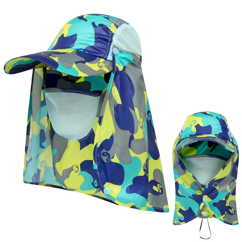 Unisex Visor Chapéus com Proteção UV, Pesca Sun Protector, Face e Pescoço Capa, Esporte ao ar livre, Caminhadas