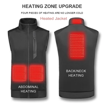 

USB Control Temperature Heated Jacket Outdoor Winter Heated Vest Camping Hiking Fishing Vest Men Warm Tactical Vest