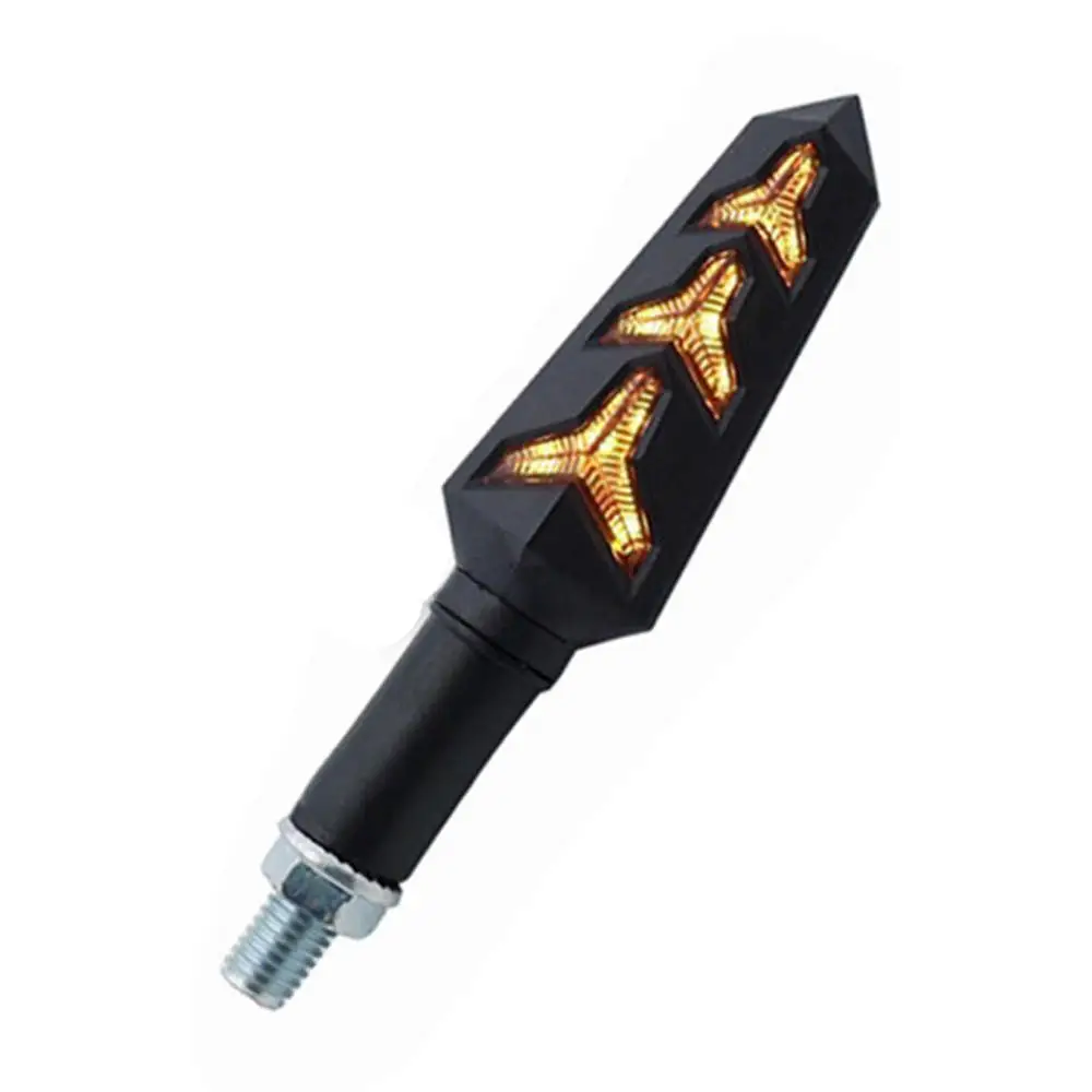 

2PCS 12V Motorcycle Fish Bone LED Turn Signals Lights Yellow Light for Honda Suzuki Appearance Design of Fishbone High-grade