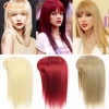 MEIFAN Top Hair Pieces with Bangs Half Head Wig Stright Natural Fluffy Invisible Replacement Synthetic Fake Hair Pieces 3