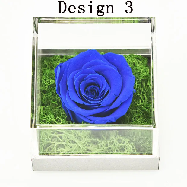 Сохраненная свежая Роза красота и чудовище вечный цветок шкатулка АНГЕЛ покрытие Свадебные Валентина Подарки для нее дропшиппинг - Цвет: Blue Rose In Box