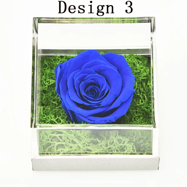 Blue Rose In Box Сохраненная свежая Роза красота и чудовище вечный цветок шкатулка АНГЕЛ покрытие Свадебные Валентина Подарки для нее дропшиппинг - Цвет: Blue Rose In Box