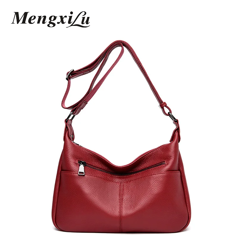 

Winter Style Soft Genuine Leather Luxury Handbags Women Hobos Designer Woman Messenger Shoulder Crossbody Bags Women Sac A Main