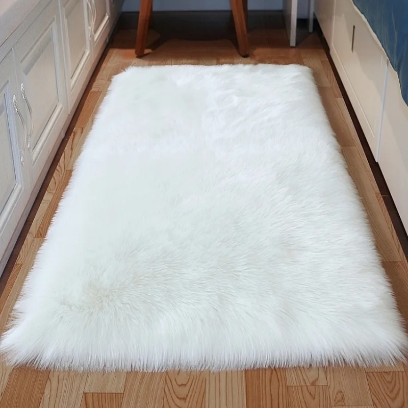 Мягкий искусственный шерстяной Пушистый Ковер Из Овчины белый меховой ковер