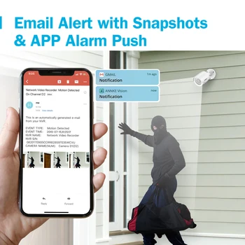 ANNKE 1080P HD-TVI Security Camera Kit 4PCS 2MP Bullet Outdoor Weatherproof Housing 66ft Super Night Vision Smart IR CCTV Camera 4