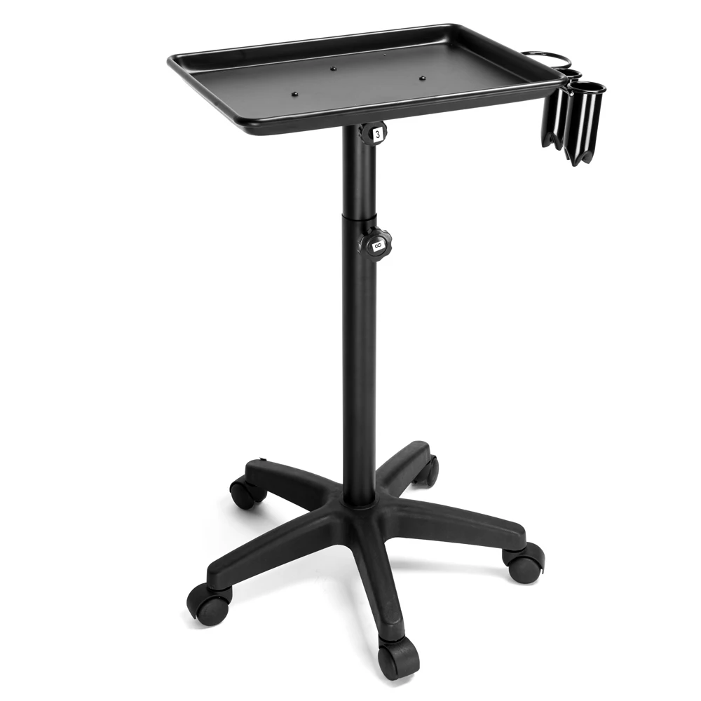 

Hairdressing Beauty Tool Cart Aluminum Tray Black US Warehouse in Stock