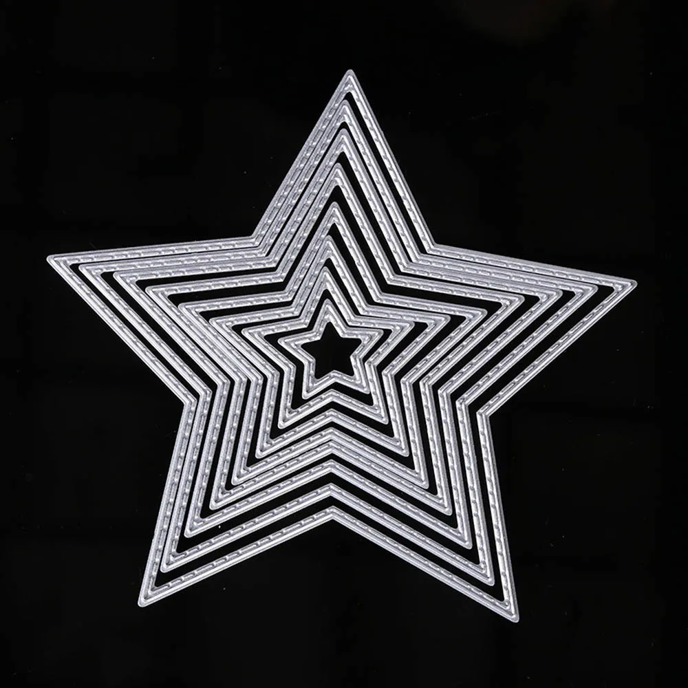 

8PCS Assorted Size Metal Carbon Steel Star Embossing Cutting Dies Stencils Templates Mould for DIY Scrapbooking Album Paper Card