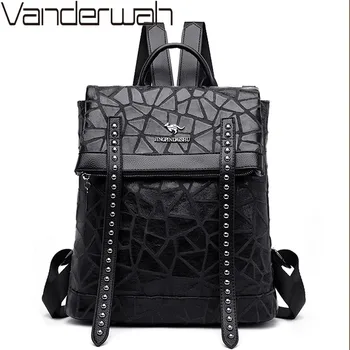 

Multifunction Women Leather Backpacks Vintage Female School Bags Anti theft Backpack For Girls Shoulder Bag Travel Bags Mochilas