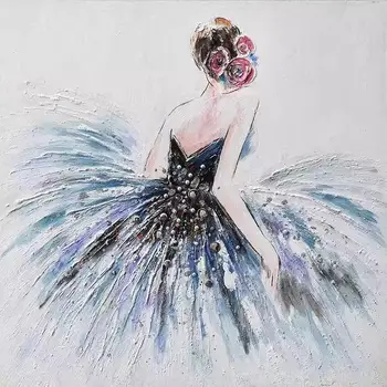 

Hand Painted Ballet Dancer Painted Modern Abstract Palette Knife Oil Painting On Canvas Wall Art For Living Room Home Decoration