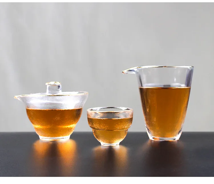 Японский стиль стеклянный чайный набор первый снег Tureen заварочный чайник чайный набор описание золотой кулон сетка узор три силы Tureen кунг