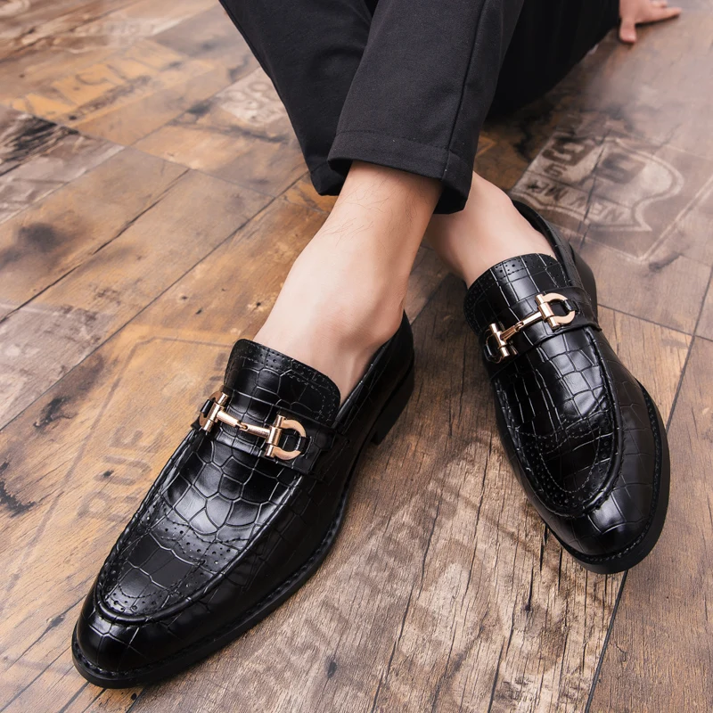 2019 Pointed Toe Mens Dress Shoes Genuine Leather Luxury Wedding Shoes Floral Print Men Flats wedding party Formal Shoes AA-115A