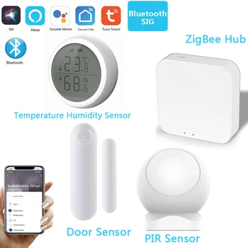 

Tuya Zigbee Hub Smart Home /PIR Sensor /wifi Door Sensor Temperature Humidity Sensor Home Door/Window Sensor Security Alarm Kit