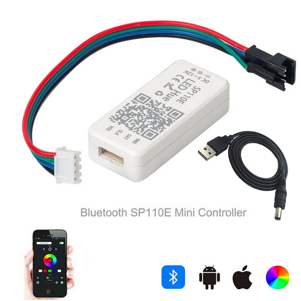 SP110E Bluetooth пикселей светильник USB контроллер постоянного тока диммер для WS2811 WS2812B