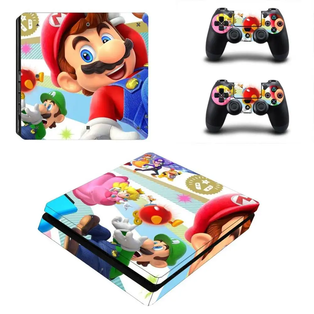 PS4 Slim sticker s Super Mario Play station 4 Тонкая виниловая наклейка Pegatinas для playstation 4 Slim консоль и контроллер