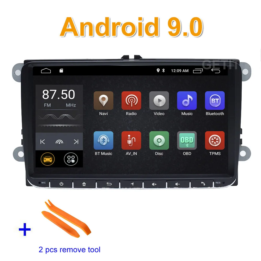 " Android 10 Автомагнитола Стерео gps навигация для VW Skoda Octavia golf 5 6 touran passat B6 jetta polo tiguan RDS - Цвет: Car GPS