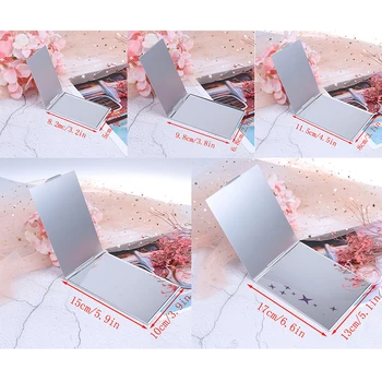 

5 Sizes Ultra-thin Folding Make Up Mirror Personalised Portable Compact Cosmetic Mirror Pocket Rectangle Makeup Folding Mirrors
