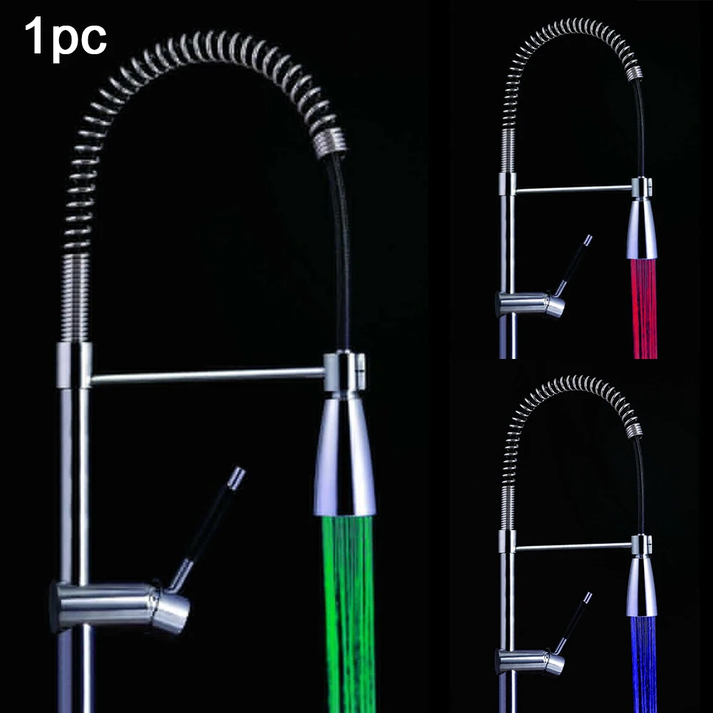 Replacement Spontaneous Light Tap Temperature Sensor Sink Temperature-controlled Nozzle 3 Colors Change LED Faucet