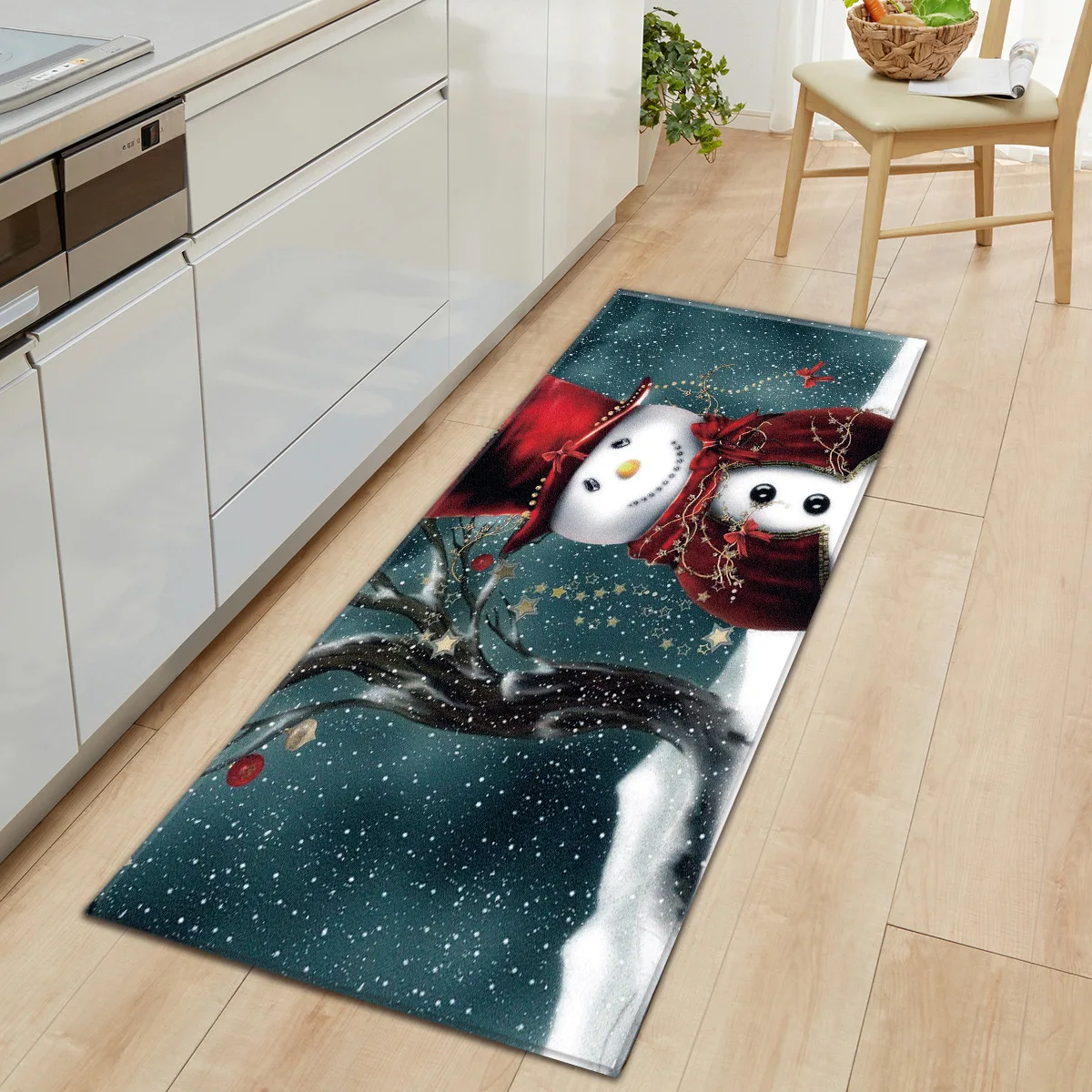 6 размер 3D Рождественский Санта-Клаус Противоскользящий коврик для кухонной комнаты, фланелевый ковер, Рождественский диван, коврик для двери, Полоска, напольный коврик - Цвет: k8