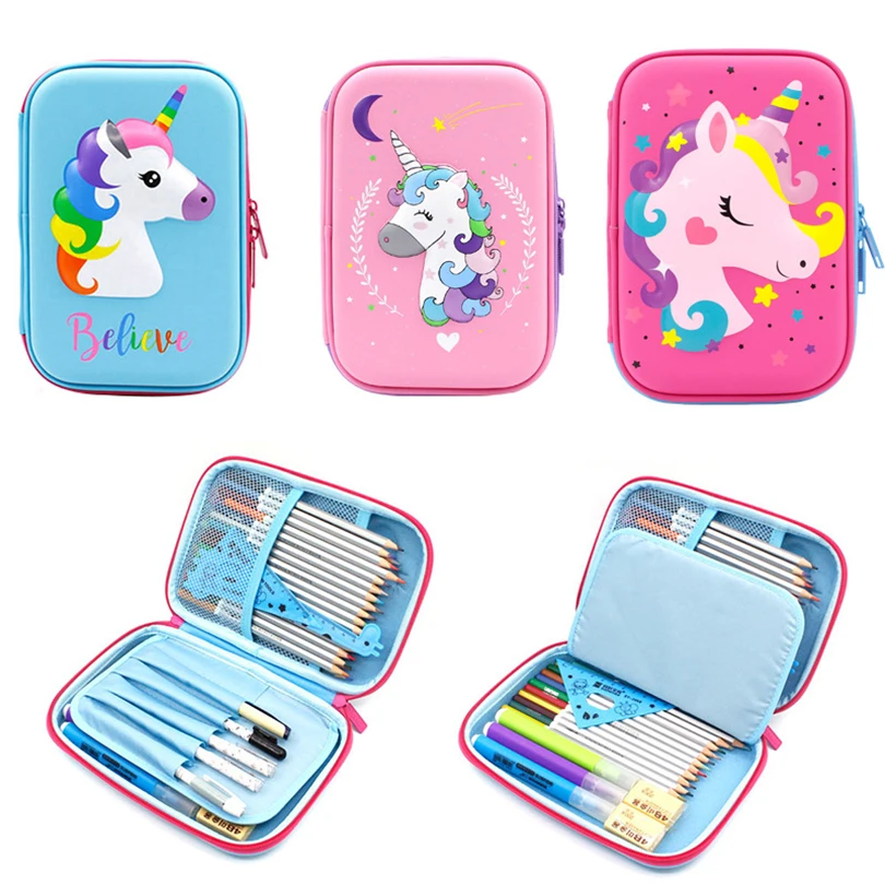 Estuche De Lápices Para Niñas, Adolescentes, 3 Compartimentos, Gran Almacenamiento, Estuche Para Lápices, Para Mediana Escuela Secundaria, Morado, Estuche Para Niños Adolescente 3 Compartimentos