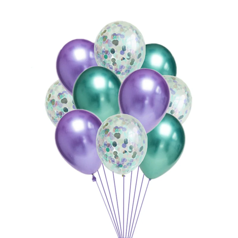 Вечерние баннеры для дня рождения Русалочки с хвостом Русалочки, латексные воздушные шары для детей 1 день рождения Leeiu