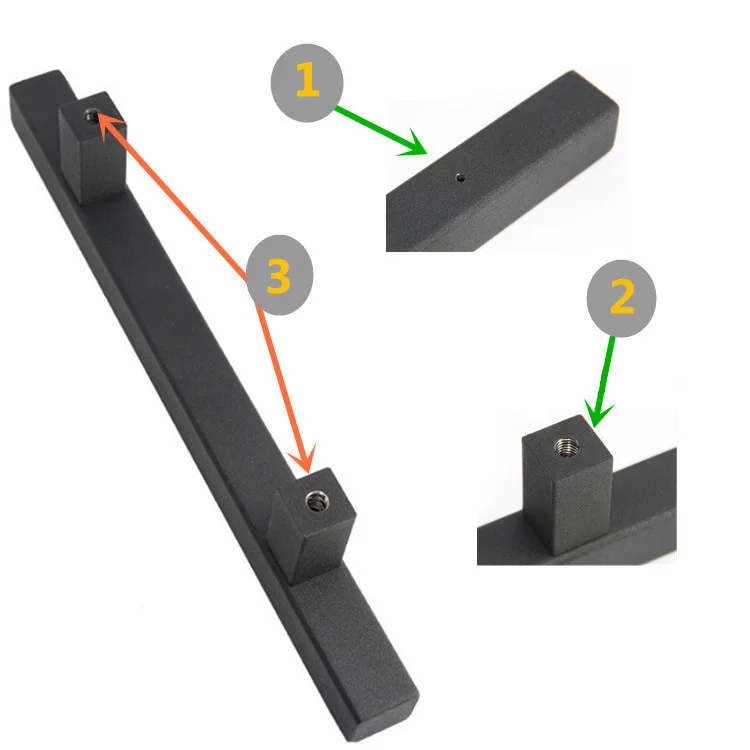 

Heavy Duty Cast Iron Thick Square Pull And Flush Door Handle Kit Barn Sliding Double-Sided