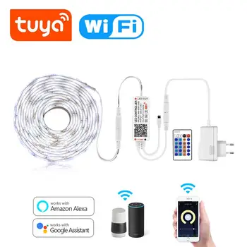 

Smart WIFI LED Kitchen Cabinet Lamp 1M 2M 3M 4M 5M LED Strip Tuya APP Control Dimmable LED Strip Light IP65 Closet Decor Lights