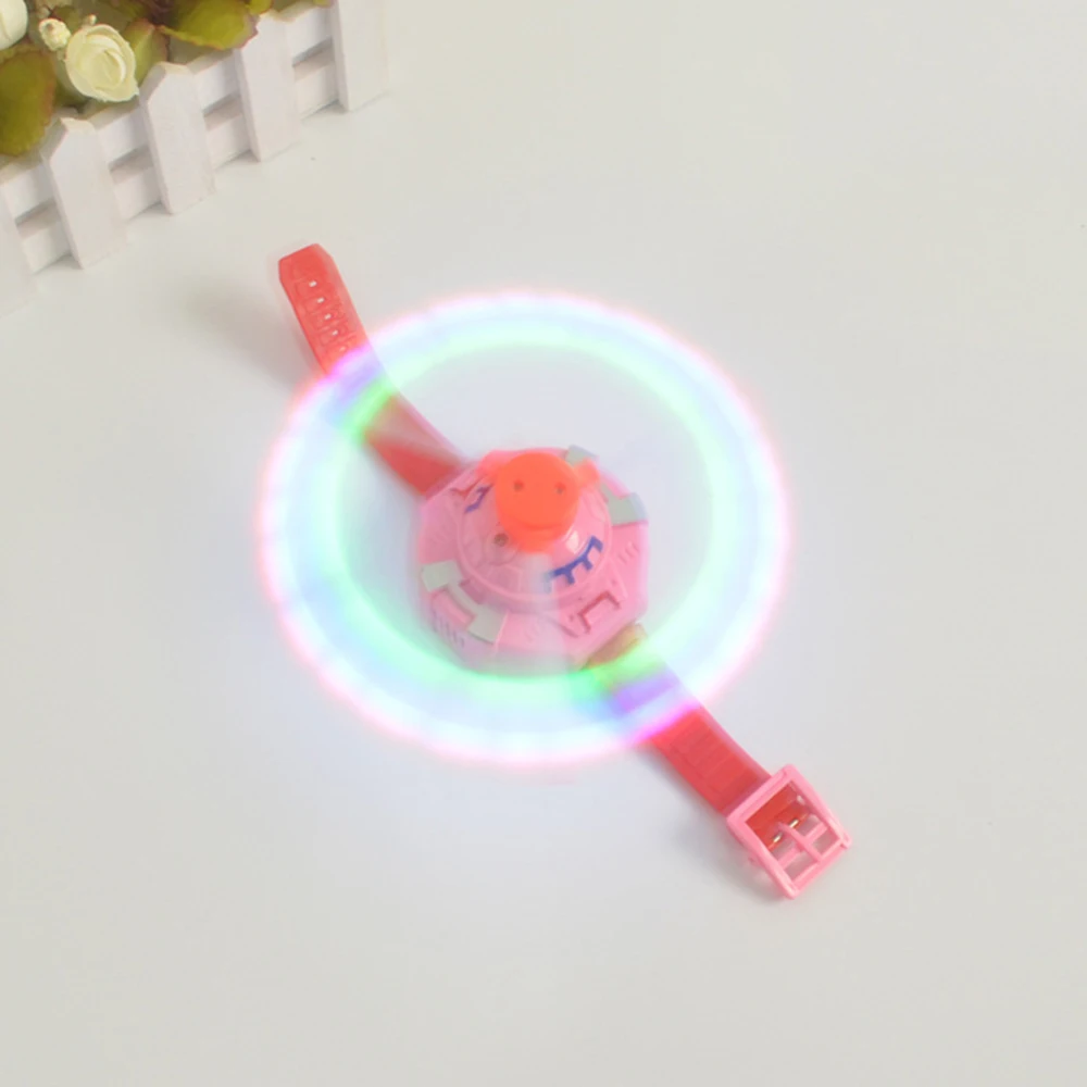 Pink Детская светодиодная светящаяся вспышка, часы, игрушки для детей, электрические мигающие игрушки, три света, музыкальные наручные игрушки в виде ветряной мельницы, новинка, подарки для детей - Цвет: Pink