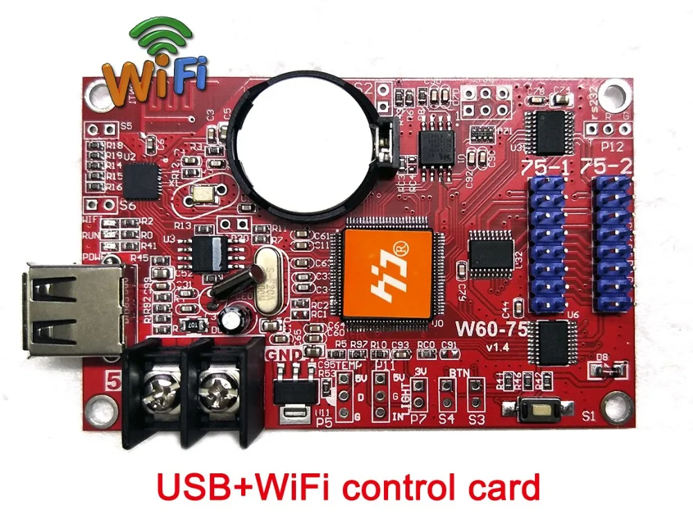 Huidu HD W60 75 и W62 Wifi U disk светодиодный модуль экран дисплея карта контроллера для