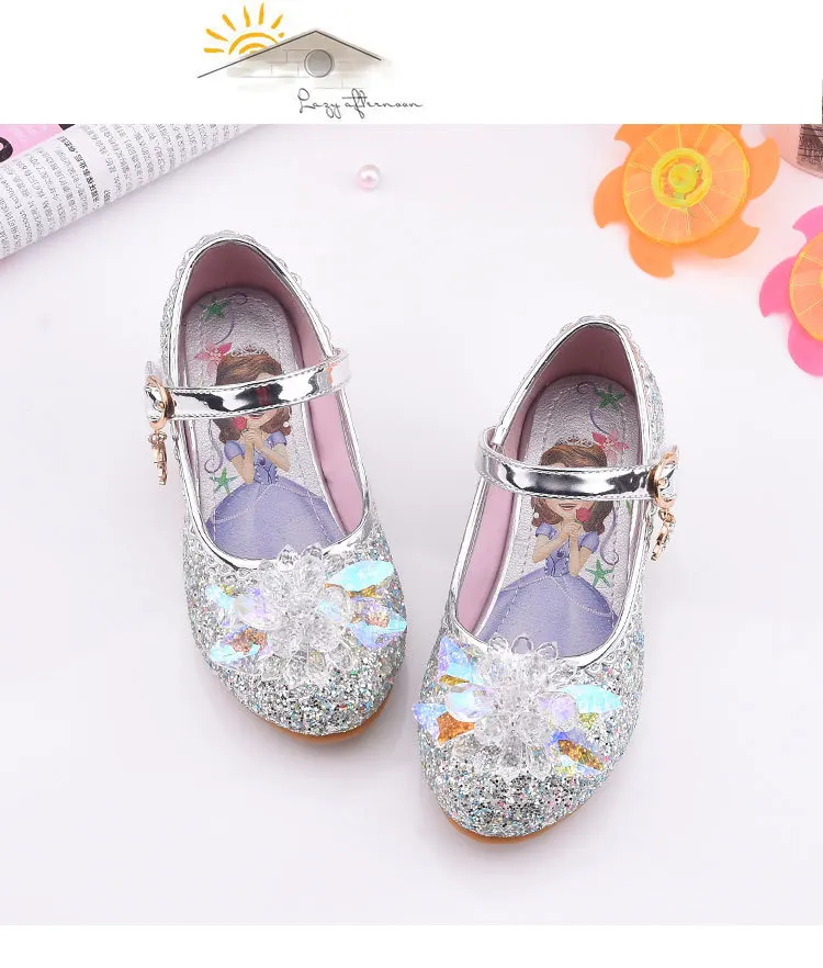 Сандалии для девочек на высоком каблуке Новая летняя детская мода принцесса кожа Эльза обувь дети обувь Enfants Fille Sandalias Nina