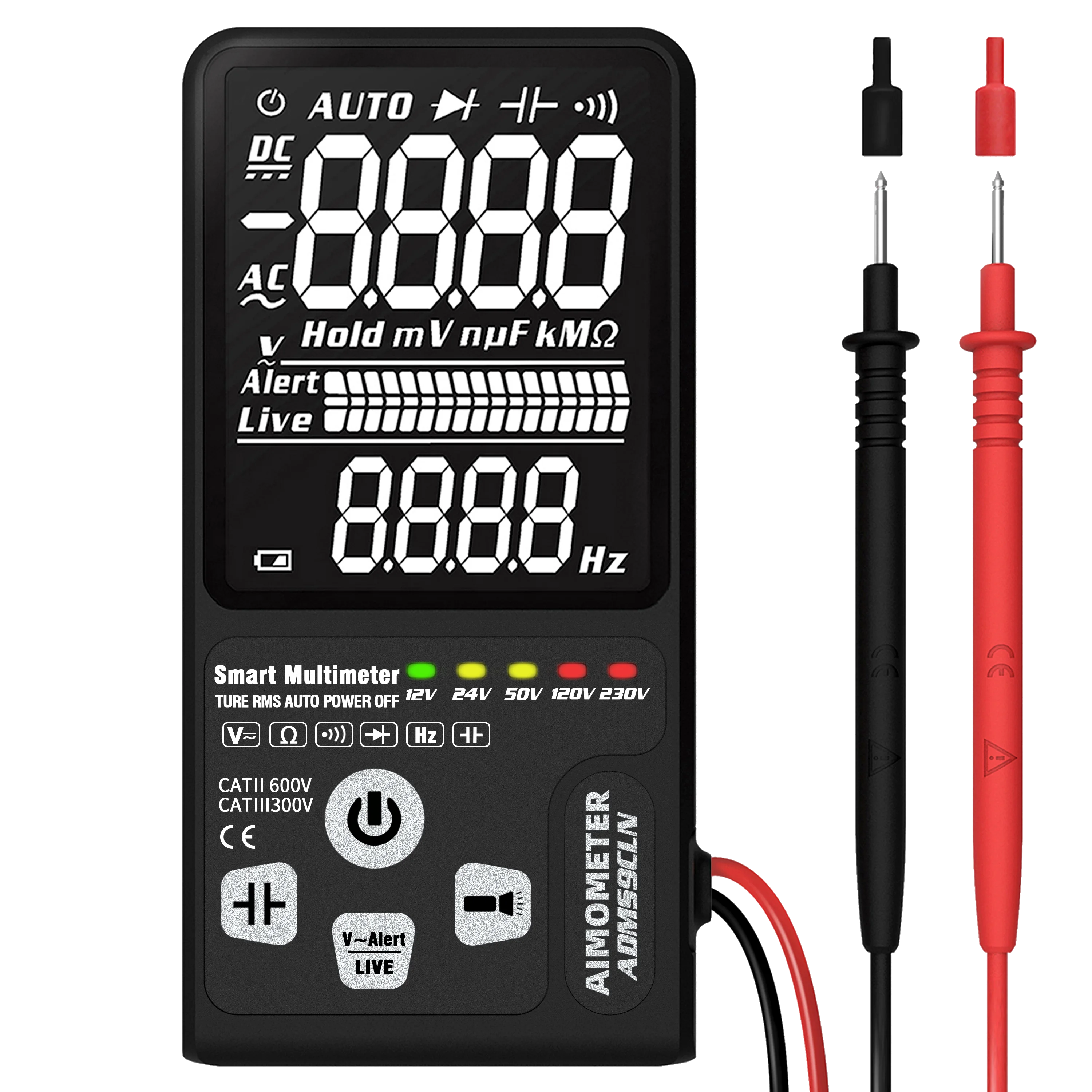 Digital Multimeter Tester Large 3.5" Lcd 3line Display Aimometer