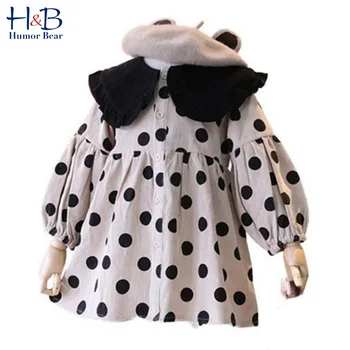 

Humor Bear Girls Cute Dress 2020 Spring Autumn Polka Dot Dress Girls Korean Long-sleeved Dress Princess Dress For Baby Kids 2-6Y