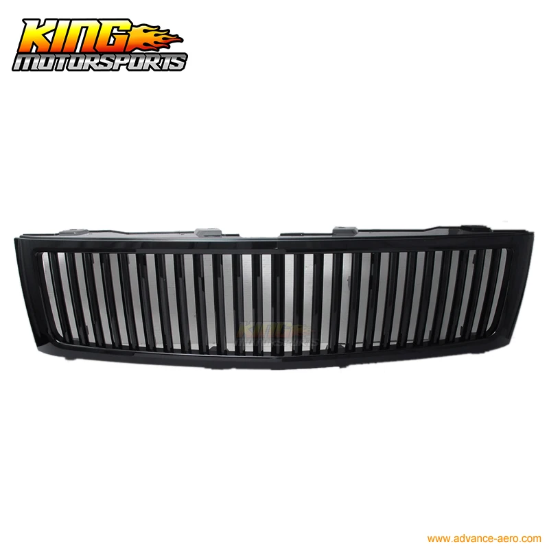 Подходит для 2007-2013 Chevy Silverado 1500 вертикальный стиль передний капот черная ABS США