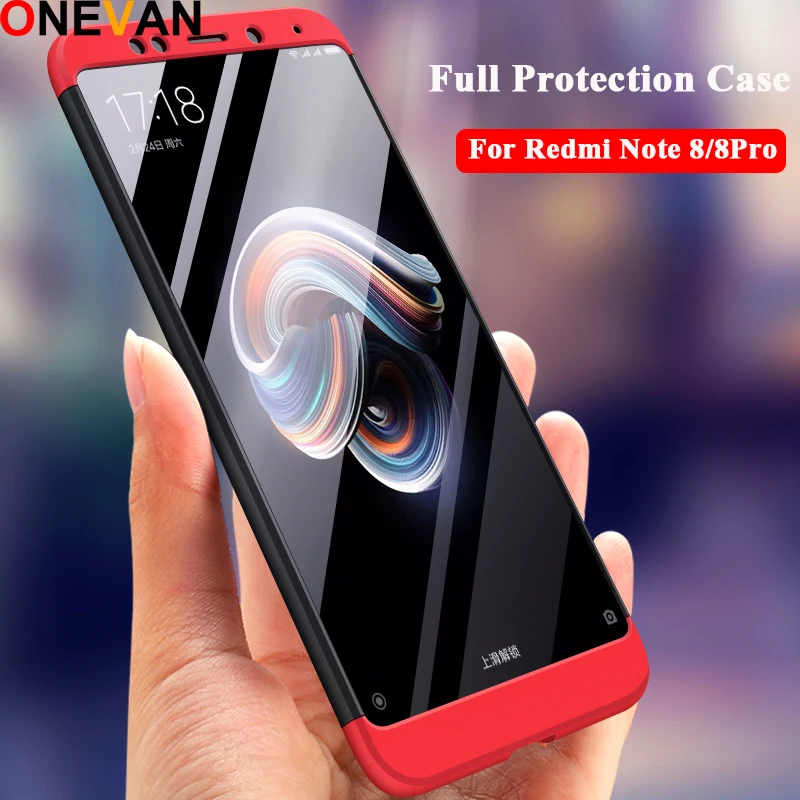 

3 in 1 Case For Xiaomi Redmi Note 8 Pro Case Xiomi Redmi Note 7 7s 6A 6 Pro Cover 360 Full Protection Protective Hard Back Cover